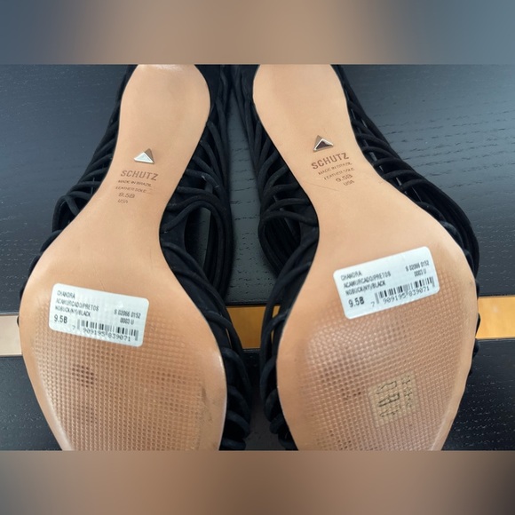 New Schutz Black Chandra Heeled Sandals Size 9 1/2 - Picture 5 of 6